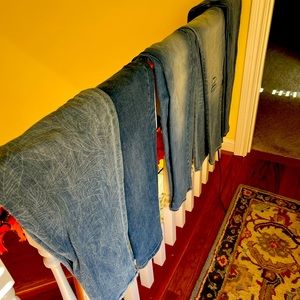 FIVE pairs of CHICO’s Girlfriend jeans.  Size 3 (16-18).